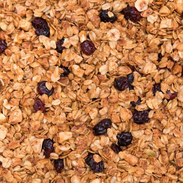 Closeup van granola met cranberries
